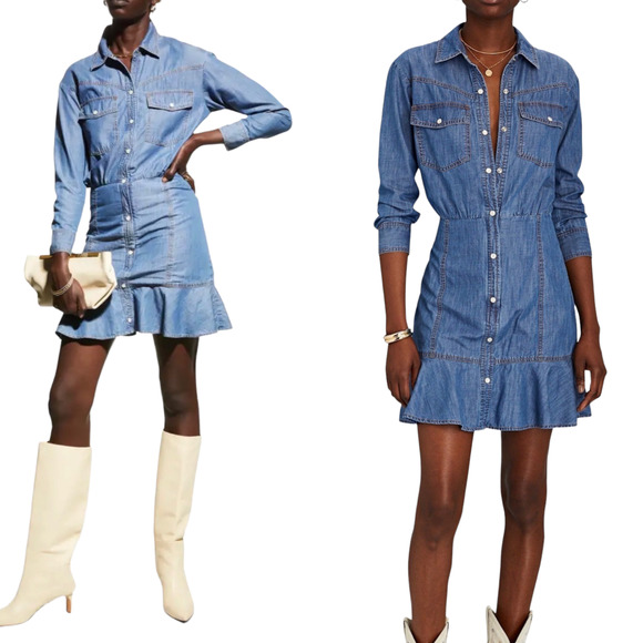 New VERONICA BEARD Mura Denim Dress size 4 - Picture 1 of 6